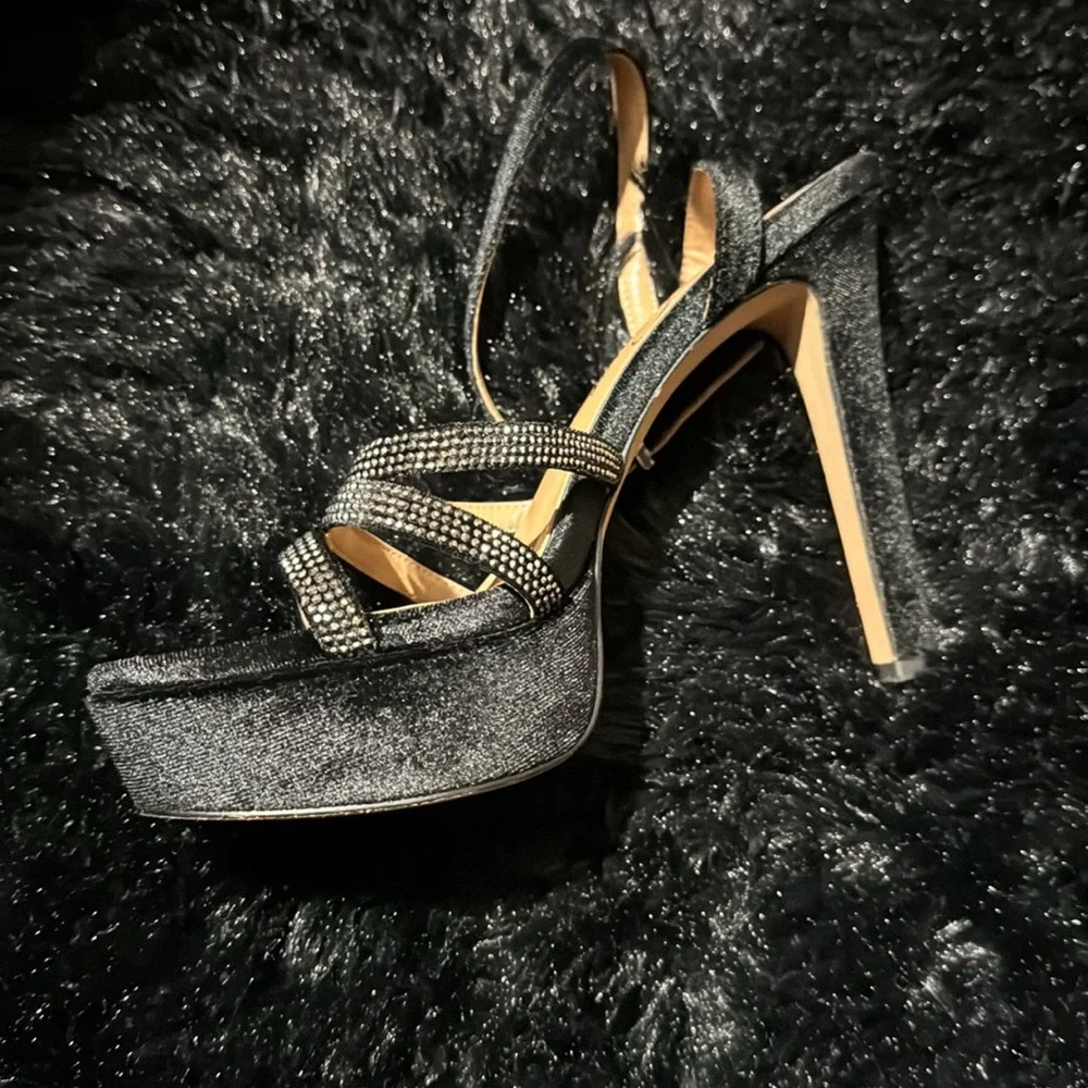 Jessica Simpson Womens Balina Stiletto Dress Black Velvet size 7.5